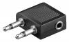 GOOBAY αντάπτορας 2x 3.5mm 2-pin σε 3.5 mm 3-pin 61004, μαύρο