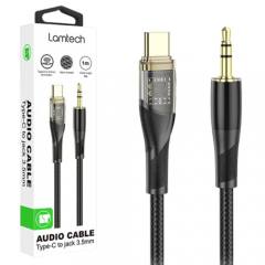 LAMTECH AUDIO CABLE TYPE-C TO 3.5MM JACK BLACK 1M
