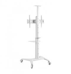 GEMBIRD ALUMINUM TV FLOOR STAND WITH CASTER WHEELS 37'-70' WHITE