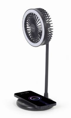 GEMBIRD DESKTOP FAN WITH LED LAMP AND WIRELESS CHARGER