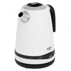 ADLER 1,7L STEEL ELECTRIC KETTLE WITH LCD AND TEMPERATURE CONTROL WHITE