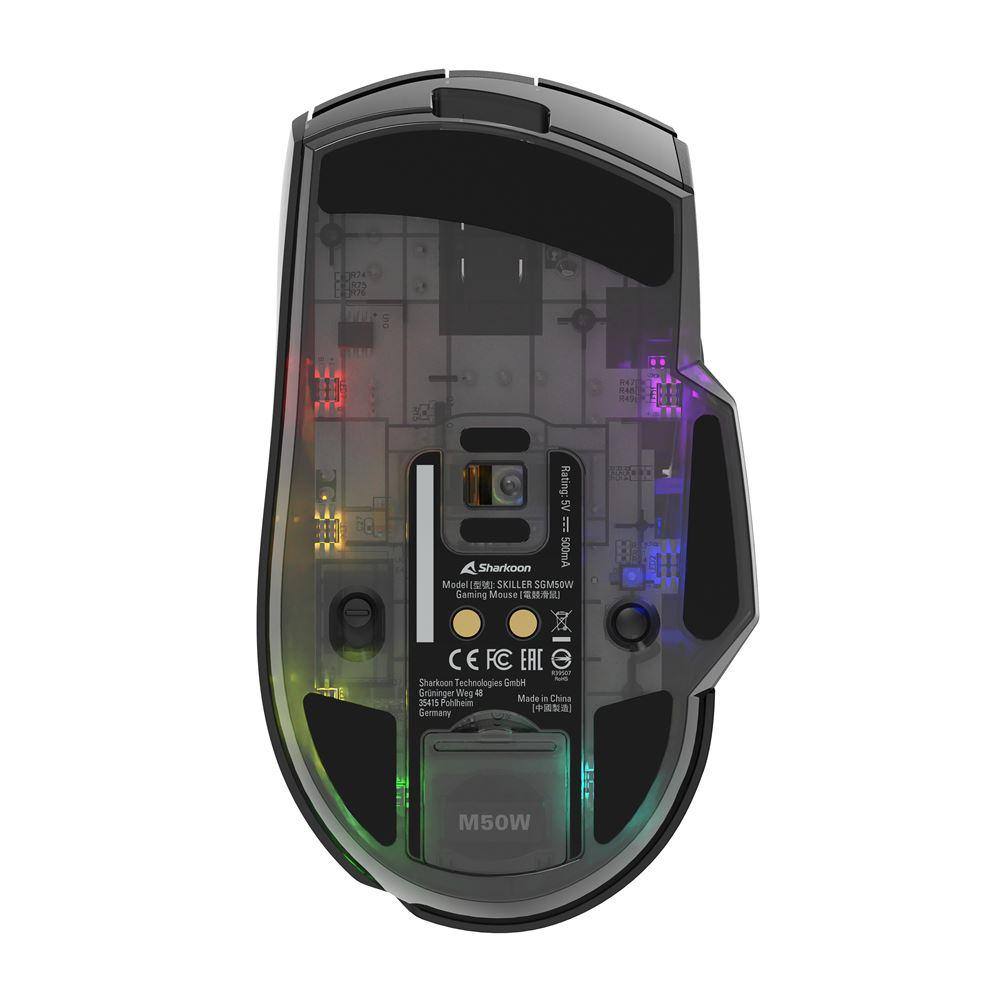 Sharkoon SGM50W Ασύρματο RGB Gaming Ποντίκι 6400 DPI Μαύρο (SGM50WBK) (SHRSGM50WBK)