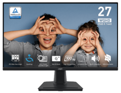MSI MONITOR PRO MP275Q, FLAT IPS QHD, 27", 16:9, 300 CD/M2, 1300:1, 1MS, 100Hz, 2560x1440, 2xHDMI/1xDP/HP OUT, 2x 2W SPEAKERS, B