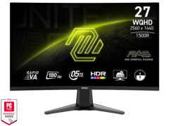 MSI MONITOR GAMING MAG 27CQ6F, CURVED VA WQHD, 27", 16:9, 300CD/M2, 5.000:1, 0,5MS, 180Hz, 2560x1440, 2xHDMI/ 1xDP/ HP OUT, BLAC