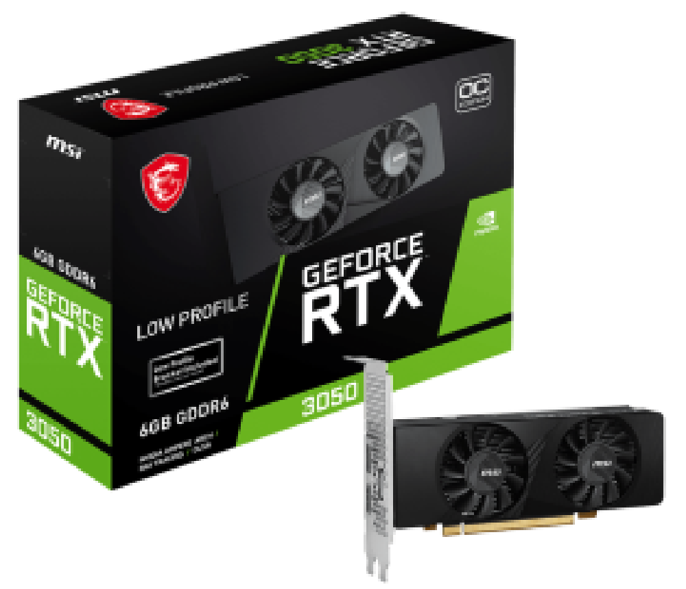 MSI VGA PCI-E NVIDIA GF RTX 3050 LP 6G OC, LOW PROFILE, 6GB/96BIT, GDDR6, 2xHDMI/1xDISPLAY PORT, DUAL FAN, 2 SLOT FANSINK, 3YW.