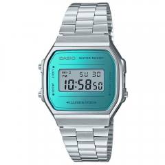Casio Vintage Iconic Ψηφιακό Ρολόι Μπαταρίας με Ασημί Μεταλλικό Μπρασελέ (A-168WEM-2EF) (CASA168WEM2EF)