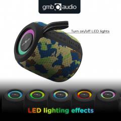 GEMBIRD PORTABLE BT PARTY SPEAKER WITH RGB LED LIGHT EFFECT CAMO