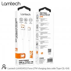 LAMTECH HIGH POWER CABLE USB TO TYPE-C 1M 27W WHITE