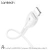 LAMTECH FAST CHARGING AND DATA CABLE TYPE-C TO LIGHTNING 1M 27W WHITE