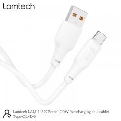 LAMTECH HIGH POWER CABLE USB TO TYPE-C 1M 100W WHITE