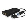 ICY BOX USB & TYPE-C TO DUAL HDMI SPLITTER