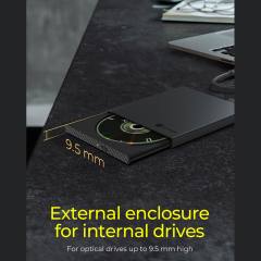 ICY BOX ENCLOSURE FOR ULTRA SLIM SATA DRIVE WITH COMBO CABLE