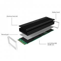 ICY BOX HEAT SINK SET FOR M.2 SSD 10MM