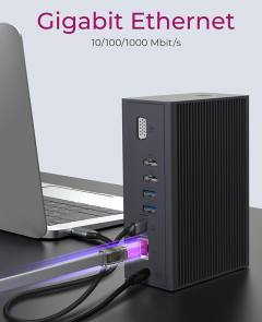 ICY BOX 14 IN 1 USB/TYPE-C DOCK WITH TRIPLE VIDEO OUTPUT