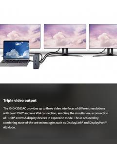 ICY BOX 14 IN 1 USB/TYPE-C DOCK WITH TRIPLE VIDEO OUTPUT