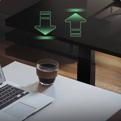 ICY BOX ERGONOMIC WORKSTATION, MOTORISED DESK INCL. SPILLED DESKTOP 140x170CM AND DIGITAL MEMORY TOUCH PANEL