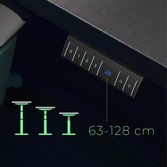 ICY BOX ERGONOMIC WORKSTATION, MOTORISED DESK INCL. SPILLED DESKTOP 140x170CM AND DIGITAL MEMORY TOUCH PANEL