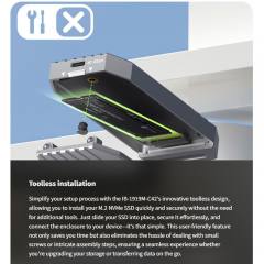 ICY BOX TYPE-C USB4 GEN3x2 M.2 NVMe SSD ENCLOSURE M-KEY SILVER