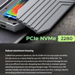 ICY BOX TYPE-C USB4 GEN3x2 M.2 NVMe SSD ENCLOSURE M-KEY SILVER