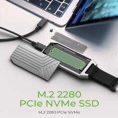 ICY BOX TYPE-C USB4 GEN3x2 M.2 NVMe SSD ENCLOSURE M-KEY SILVER