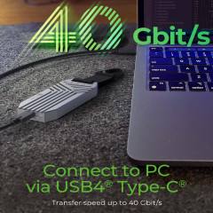 ICY BOX TYPE-C USB4 GEN3x2 M.2 NVMe SSD ENCLOSURE M-KEY SILVER