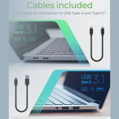 ICY BOX TYPE-C/USB 3.2 GEN2 TO PCIe NVMe/SATA SSD ENCLOSURE WITH WRITE PROTECTION