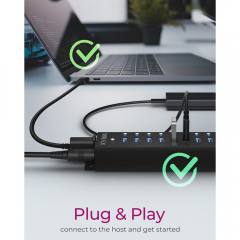 ICY BOX 17-PORT USB 3.2 HUB BLACK
