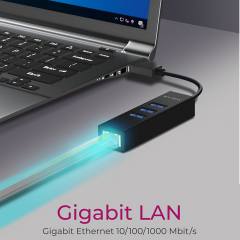 ICY BOX 4-PORT USB 3.2 HUB AND GIGABIT LAN ADAPTER