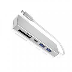 ICY BOX TYPE-C 3-PORT USB 3.2 HUB AND MULTI CARD READER SILVER