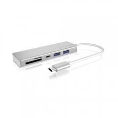 ICY BOX TYPE-C 3-PORT USB 3.2 HUB AND MULTI CARD READER SILVER