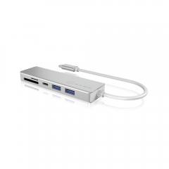 ICY BOX TYPE-C 3-PORT USB 3.2 HUB AND MULTI CARD READER SILVER