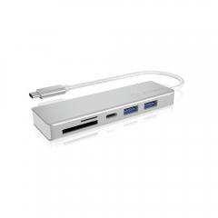 ICY BOX TYPE-C 3-PORT USB 3.2 HUB AND MULTI CARD READER SILVER