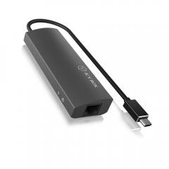 ICY BOX TYPE-C 3-PORT HUB WITH GIGABIT-LAN PORT