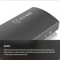 ICY BOX TYPE-C 3-PORT HUB WITH GIGABIT-LAN PORT