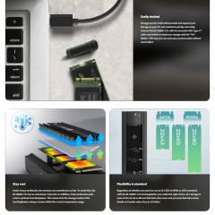 ICY BOX TYPE-C/USB 3.2 M.2 NVMe & SATA DOCKING TOOLESS BLACK