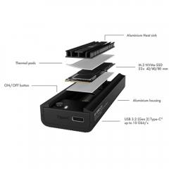 ICY BOX TYPE-C/USB 3.2 M.2 NVMe & SATA DOCKING TOOLESS BLACK
