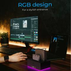 ICY BOX RGB USB 3.2 DOCKING AND CLONE STATION FOR 2x2.5'/3.5' HDD/SSD BLACK
