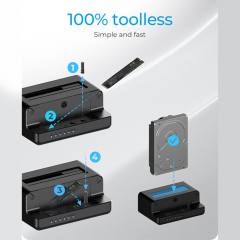 ICY BOX DOCKING & CLONE STATION FOR M.2 NVMe SSD & 2.5''/3.5'' SATA SSD/HDD