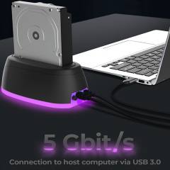 ICY BOX LED DOCKING STATION FOR HDD/SSD WITH TYPE-C/USB 3.2 COMBO CABLE