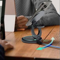ICY BOX 3 IN 1 FOLDABLE STAND WITH WIRELESS CHARGING FUNCTION ANTHRACITE
