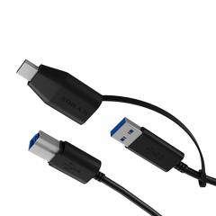 ICY BOX USB 3.2 PLUG-B TO USB & TYPE-C 1M BLACK