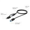 ICY BOX USB 3.2 PLUG-B TO USB & TYPE-C 1M BLACK