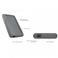 ICY BOX TYPE-C 3.2 EXTERNAL CASE FOR 2.5' SATA III HDD/SSD WITH SILICON SLEEVE GREY