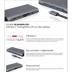 ICY BOX 10 IN 1 TYPE-C DOCK (HUB + HDMI + VGA + CARD READER + 3.5MM) PD100W