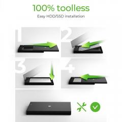 ICY BOX EXTERNAL USB 3.2 2.5' SATA ENCLOSURE WITH COMBI-CABLE BLACK