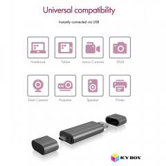 ICY BOX OTG 2-PORT CARD READER ANTHRACITE