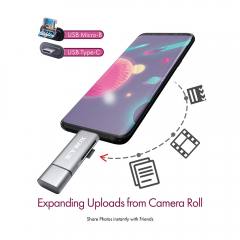 ICY BOX OTG 2-PORT CARD READER ANTHRACITE