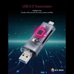 ICY BOX OTG 2-PORT CARD READER ANTHRACITE