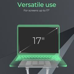 ICY BOX NON-SLIP & HEIGHT ADJUSTABLE NOTEBOOK HOLDER 17' SILVER