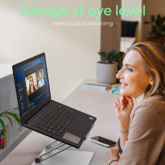 ICY BOX NON-SLIP & HEIGHT ADJUSTABLE NOTEBOOK HOLDER 17' SILVER